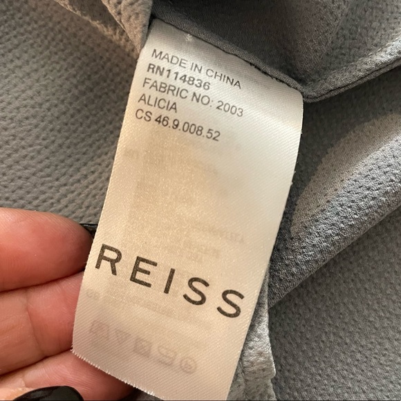 REISS bluish gray sleeveless shell shirt size US 2 - Picture 7 of 10